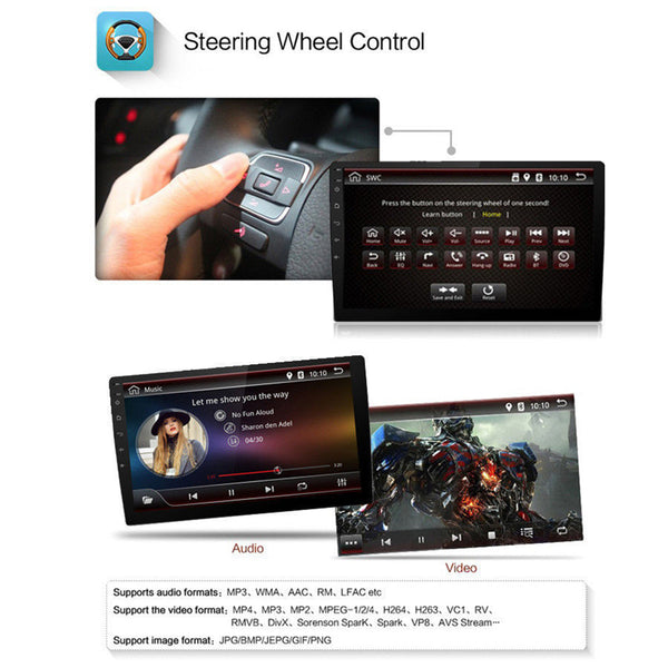 AutoVX™ Android 8.1 Car Stereo With 10.1 Inch Touch Screen